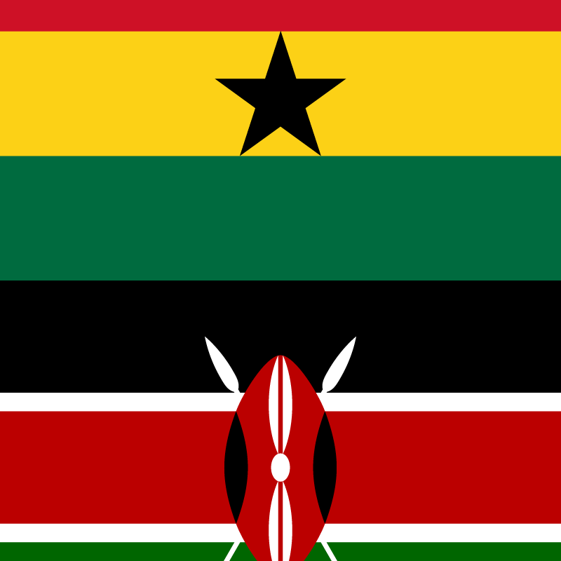 Ghana and Kenya in Africa